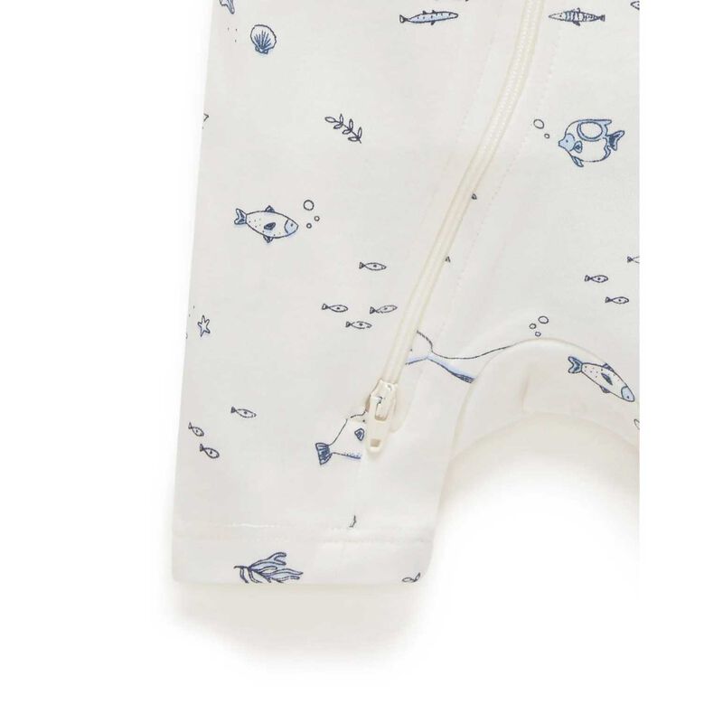 Purebaby S/S Short Leg Zip Growsuit image number 9
